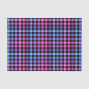 HELLE BLAUE PINK LILA KARIERTES PATTER SEIDENPAPIER