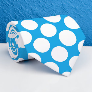 Helle blaue riesige Polka-Punkte individuelle Kraw Krawatte