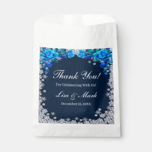 Helle blaue Rose Schneeflocken Weihnachten Hochzei Geschenktütchen