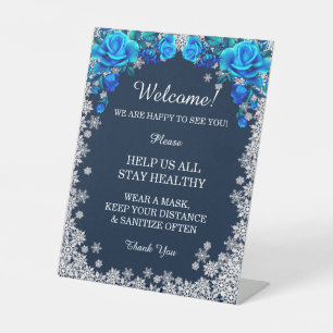 Helle blaue Rose Snowflake-Sicherheitsmaßnahme Sockelschild