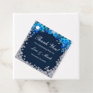 Helle blaue Rose Snowflake Weihnachten Geschenkanhänger