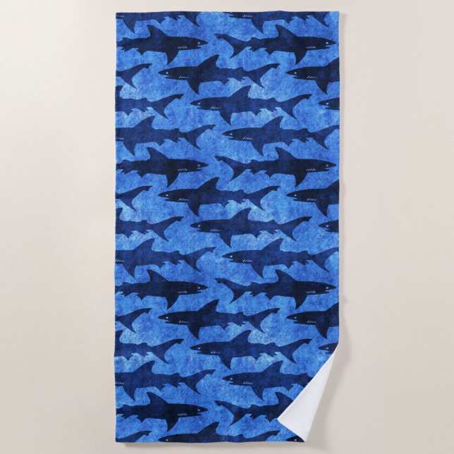 Helle blaue Schule des Strandtuch (Vorderseite)
