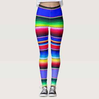 Helle blaue Serape gestreifte Leggings