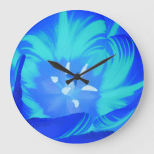 Helle blaue Tulip Wall Uhr