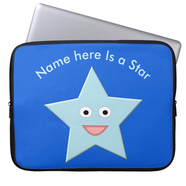 Helle Blue Celebration Star Custom Laptop Bag Laptopschutzhülle (Vorderseite)