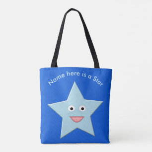 Helle Blue Celebration Star Custom Totbeutel
