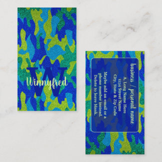 Helle Blue & Green Camouflage Glitzer Camouflage N Visitenkarte
