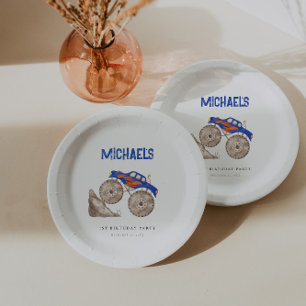 Helle Blue Monster Truck Pappteller