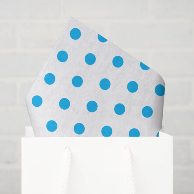 Helle Blue Polka Dots Preppy Multi-Anwendung Seidenpapier (Geschenktüte)