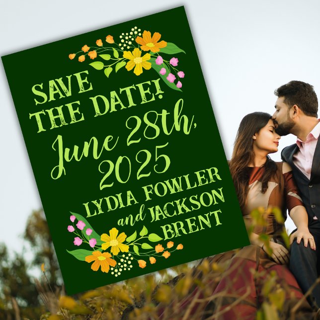 Helle Blume auf dem Grünen Rett-the-Date Postkarte (Von Creator hochgeladen)