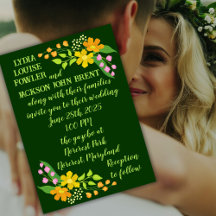 Helle Blume auf tiefgrüner Hochzeit