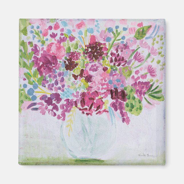 Helle Blume Bouquet Magnet (Vorne)