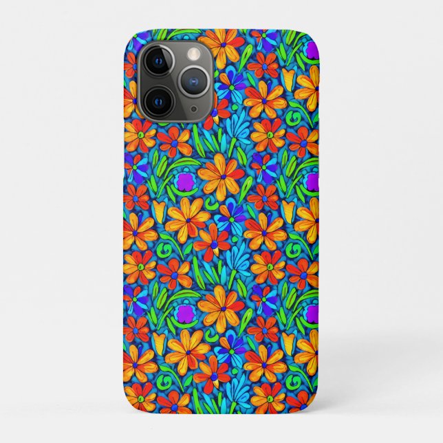 Helle Blume der Folklore Case-Mate iPhone Hülle (Rückseite)