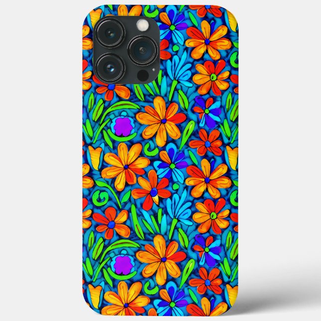 Helle Blume der Folklore Case-Mate iPhone Hülle (Rückseite)
