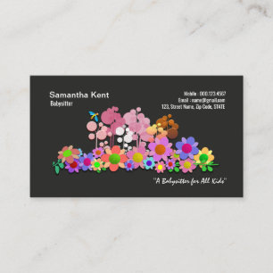Helle Blume Galore Nanny Business Card Visitenkarte