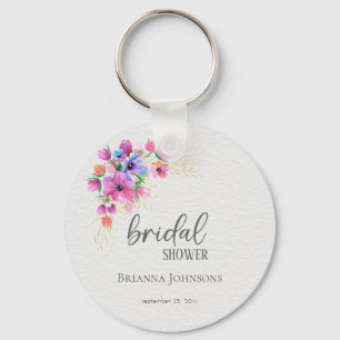 Helle Blume Golden Greenery Brautparty Schlüsselanhänger