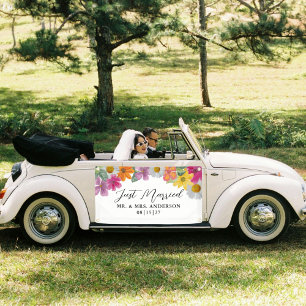 Helle Blume, nur ein Banner für verheiratete Autos