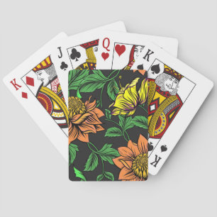 Helle Blume Pop aus schwarzem Hintergrund Spielkarten