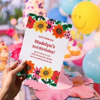 Helle Blume Power Geburtstag Einladung