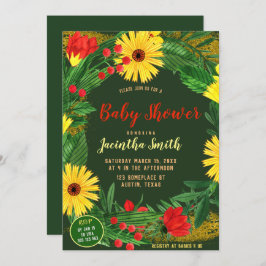 Helle Blume Tropical Baby Dusche Party laden ein Einladung