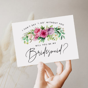 Helle Blumen-Brautjungfer-Karte Einladung