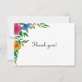 Helle Blumen Hochzeit Frühling Sommer Dankeskarte