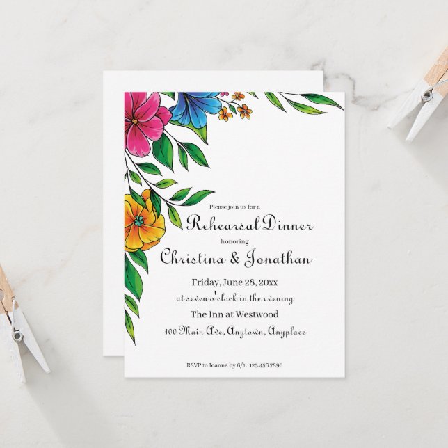 Helle Blumen Hochzeit im Frühling Sommer Probe (Vorderseite/Rückseite Beispiel)