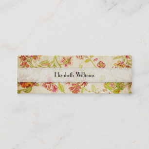 Helle Blumen-Vintage Art Mini Visitenkarte