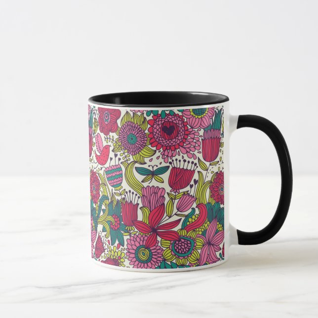 Helle Blumenelemente Tasse (Rechts)