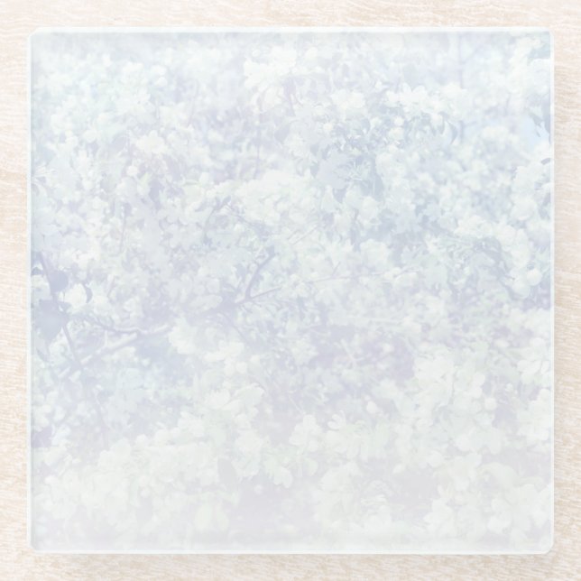 Helle Blumenmuster-Hintergrund-Schablone Glasuntersetzer (Vorderseite)