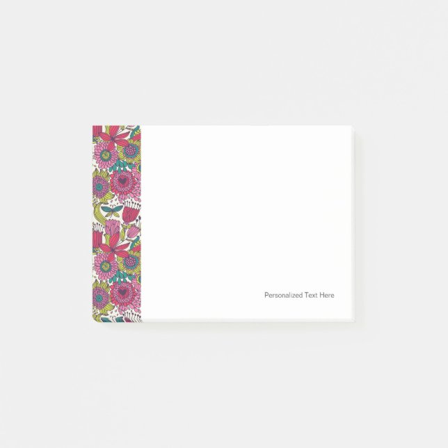 Helle Blumenmuster Post-it Klebezettel (Vorderseite)