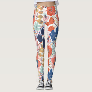 Helle Blumenpracht Vintag: skandinavischer Stil. Leggings