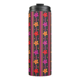 Helle Blumenstreifen Thermosbecher