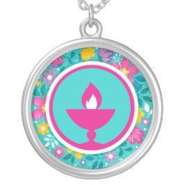 Helle Blumenzucht Versilberte Kette