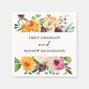 HELLE BLUSH YELLOW ORANGE BLUMBUNCH WEDING SERVIETTE