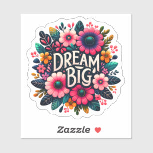 Helle Blüten Inspirierend Träume in lebhaften Farb Aufkleber