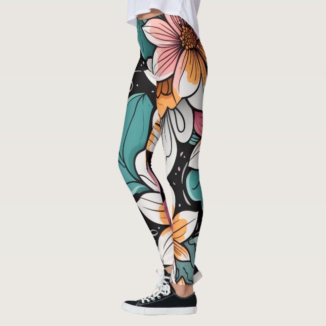 Helle Blüten Leggings (Links)