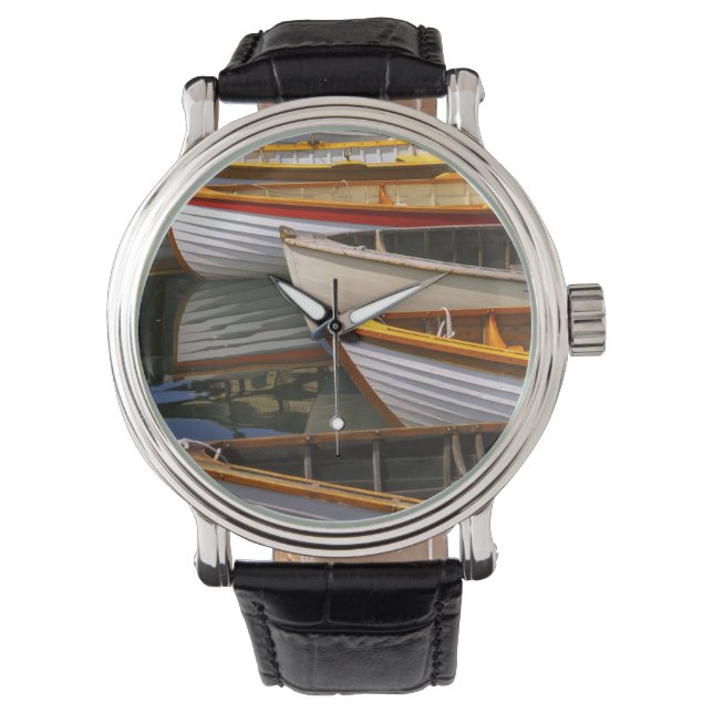 Helle Boote im Zentrum für Holzboote Armbanduhr (Vorderseite)