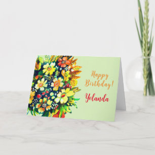 Helle bunt Blume Flat Holiday Card Karte