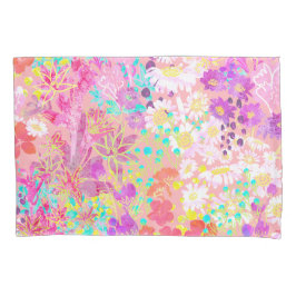 Helle bunt Frühlingsblumen Garten Spaß pink pink Kissenbezug