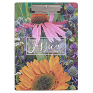 Helle Bunte Blumen Foto Personalisiert Klemmbrett