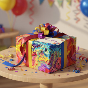 Helle bunte Marmorierung  Geschenkpapier