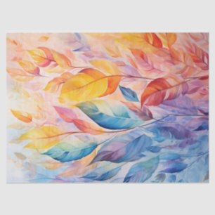 Helle, bunte Regenbogen-Herbstblätter-Decoupage Seidenpapier
