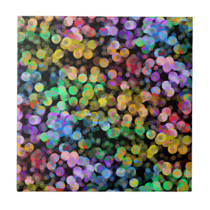 Helle bunte Regenbogenconfetti-Punkte Fliese