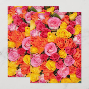 Helle Bunte Rosen Muster Floraler Hintergrund Einladung