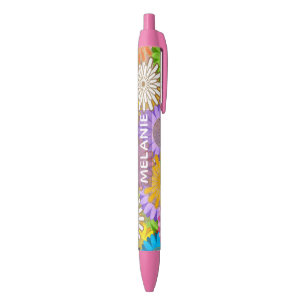 Helle Chaotische Hippie-Blumenmuster Personalisier Kugelschreiber
