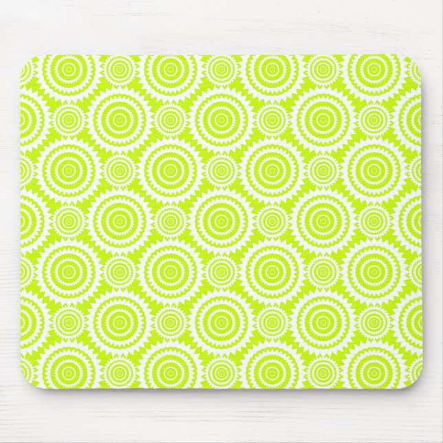 Helle Chartreuse Tagesleuchtende Geometrische Must Mousepad (Vorne)