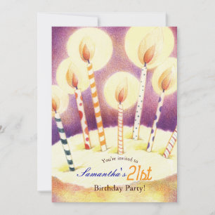 Helle Chic Candles 21. Geburtstag Party Einladung