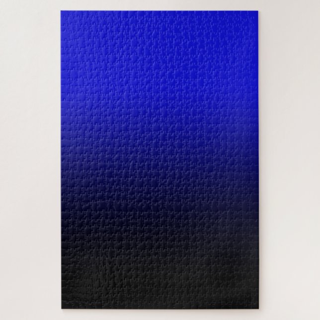 Helle Cobalt Blue und Black Ombre Puzzle (Vertikal)