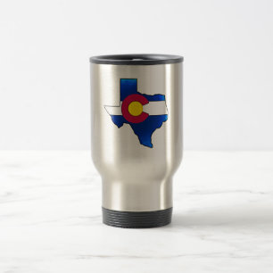 Helle Colorado-Flagge Texas-Formreise-Tasse Reisebecher